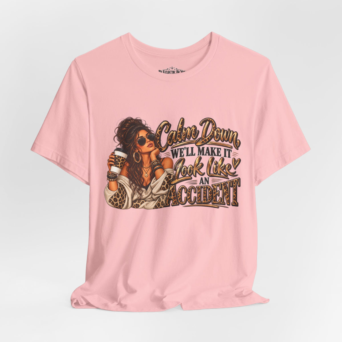 Calm Down Accident Graphic T-Shirt