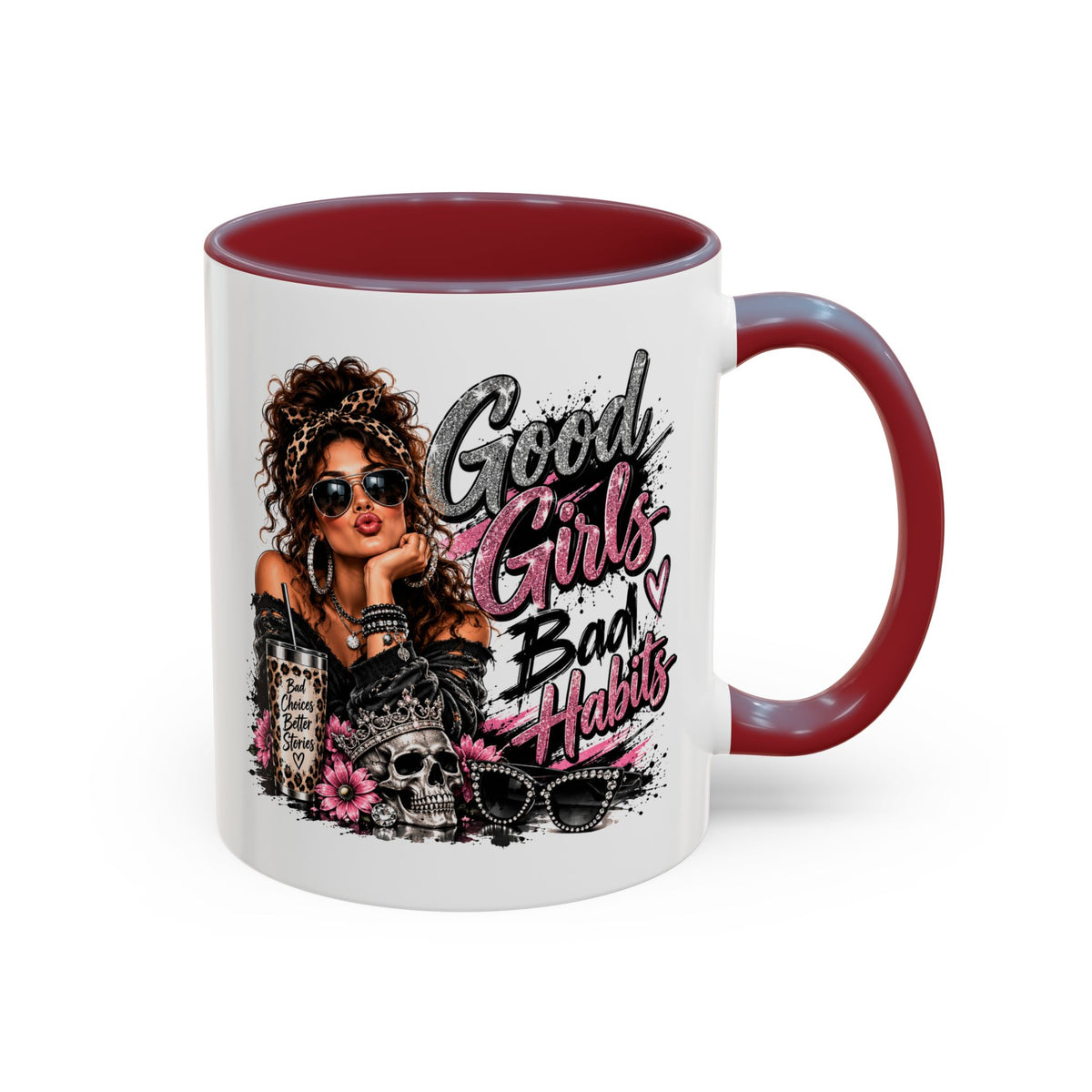 Good Girls Bad Habits Accent Coffee Mug – 11/15oz Stylish Graphic Mug for Trendy Women
