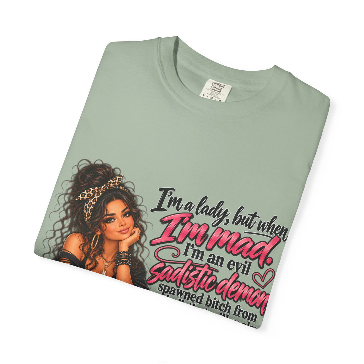 Sassy Lady Graphic T-Shirt — "I'm a lady, but when I'm mad..."