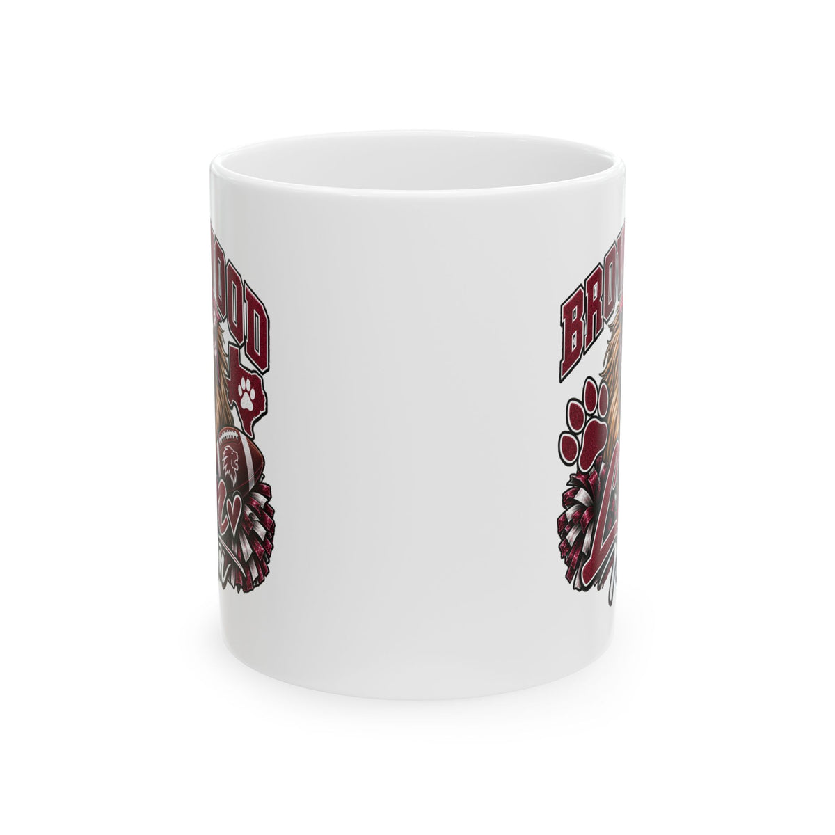 Brownwood Lion Mom Mascot Ceramic Mug (11oz, 15oz)