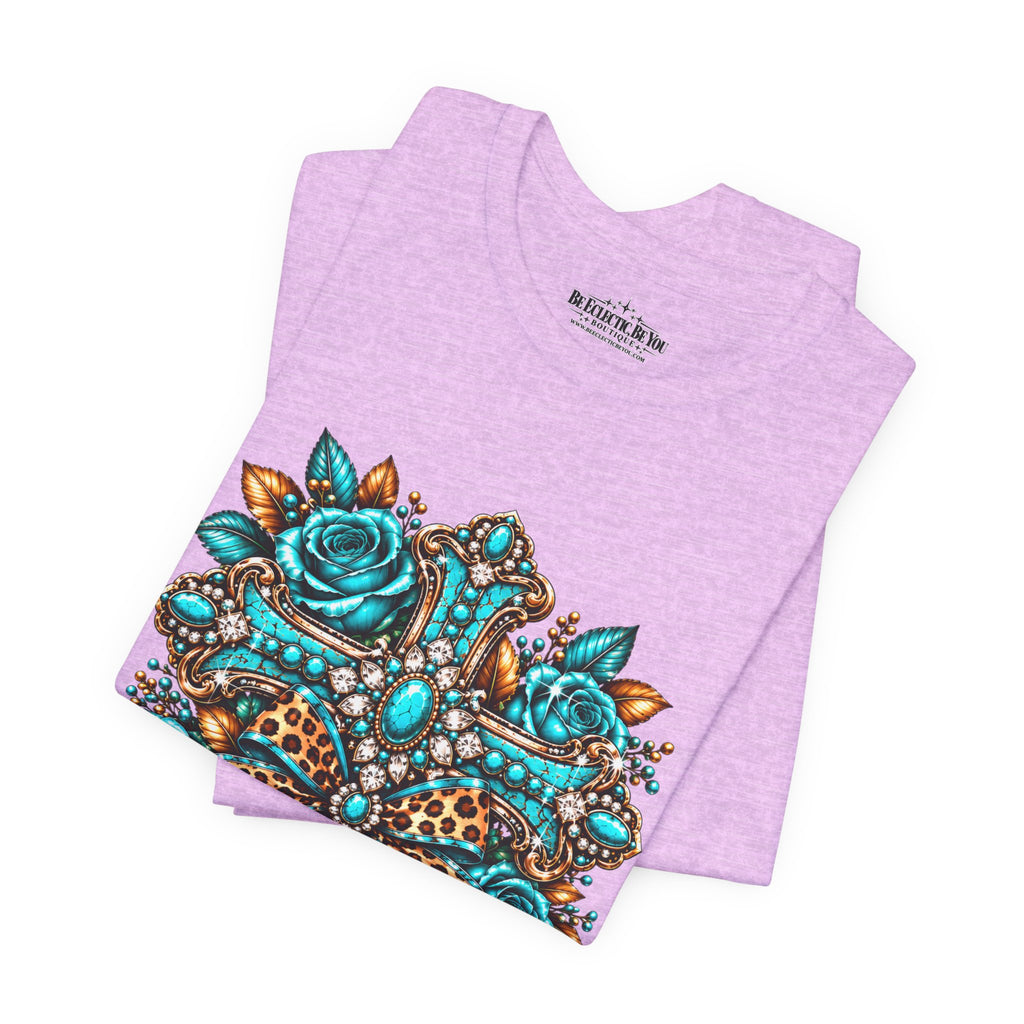 Bohemian Turquoise Floral Paisley T-Shirt