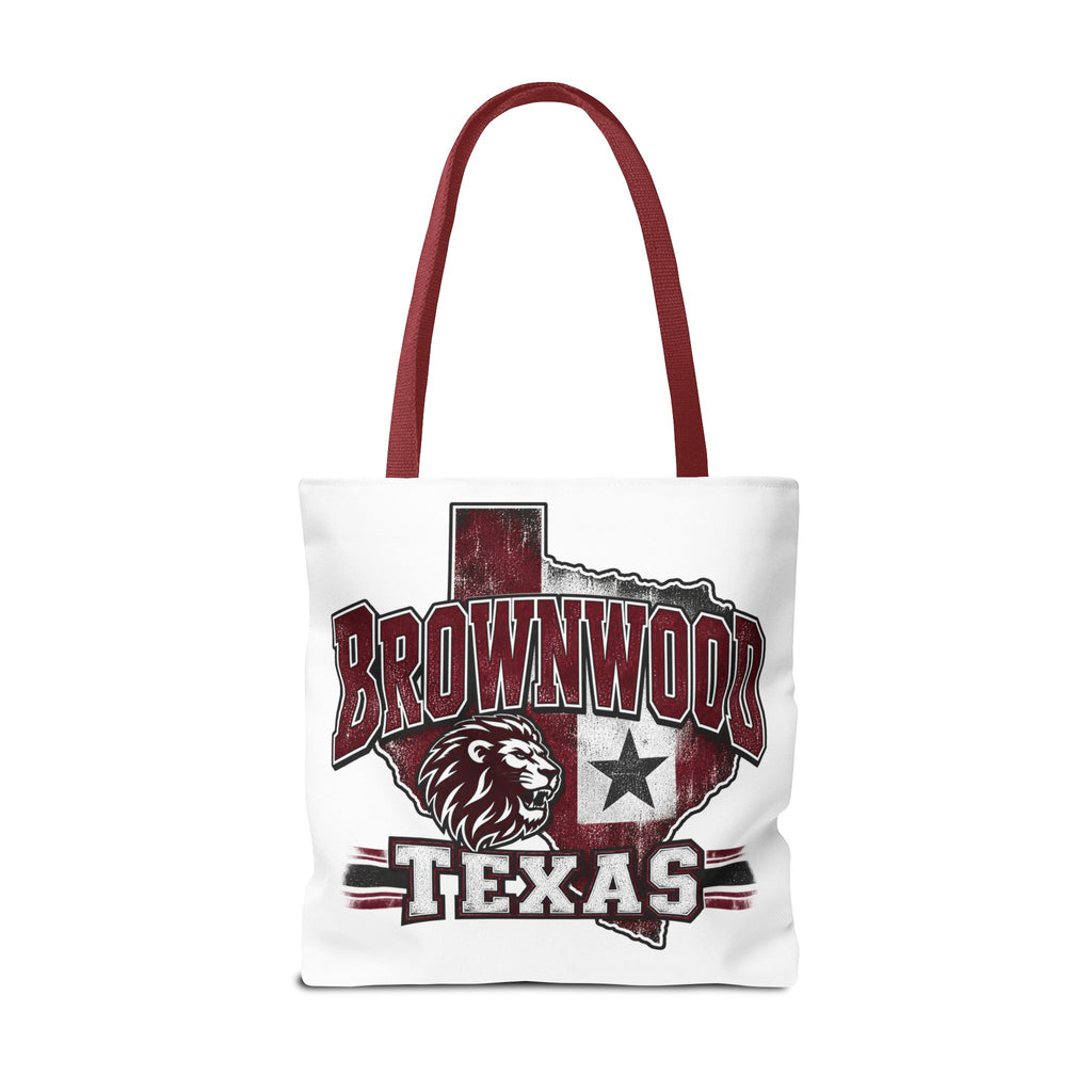 Brownwood Texas Lion Tote Bag – Vintage State Pride AOP Tote