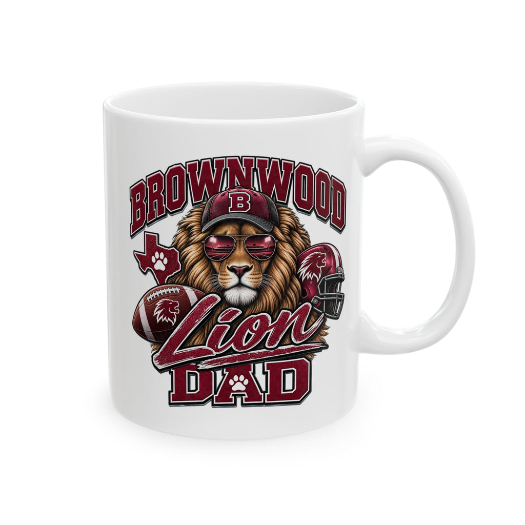 Brownwood Lion Dad Ceramic Mug – Team Logo Coffee Cup (11oz & 15oz)