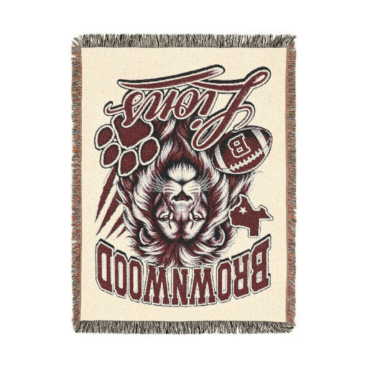 Brownwood Lions Woven Blanket