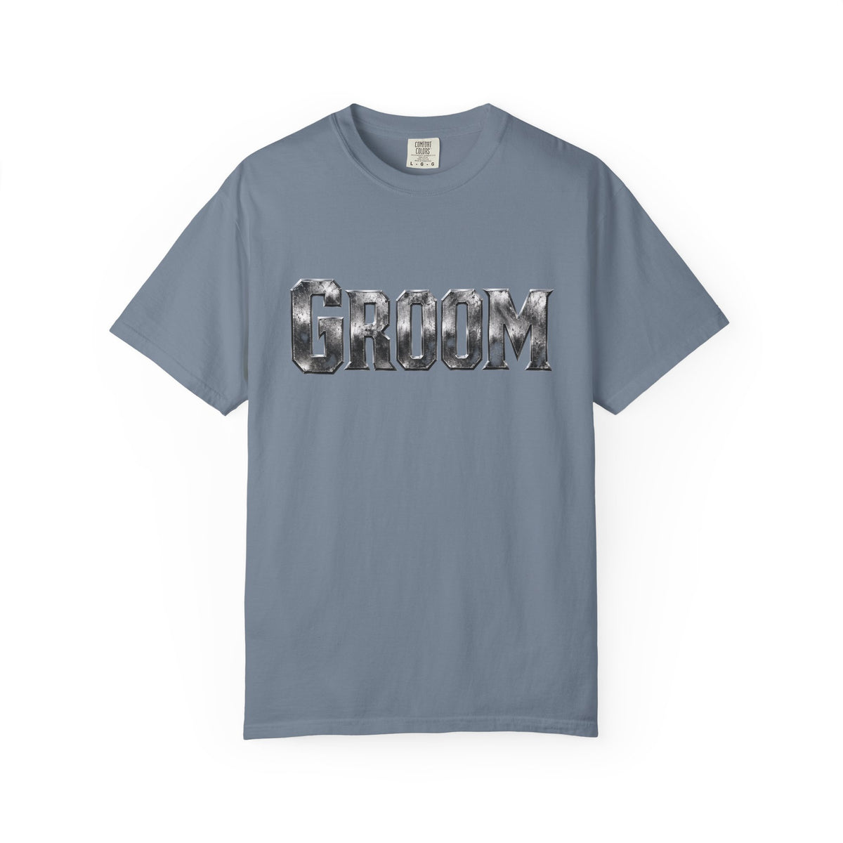 Groom Graphic T-Shirt — Metallic Lettering Wedding Tee for Grooms