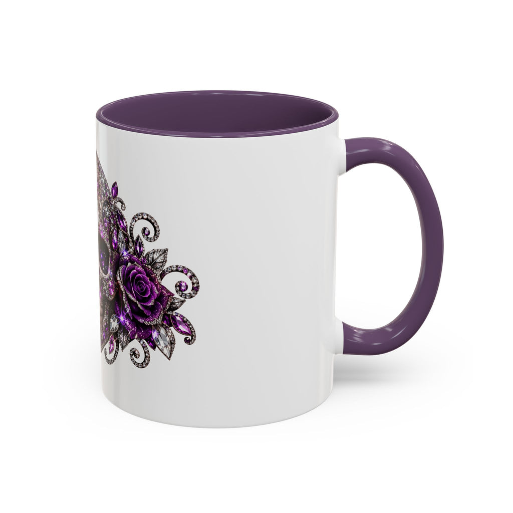 Purple Jeweled Skull Coffee Mug — Gothic Accent Tea Cup