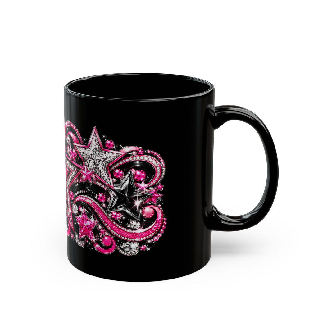 Pink Rhinestone Star Glam Mug