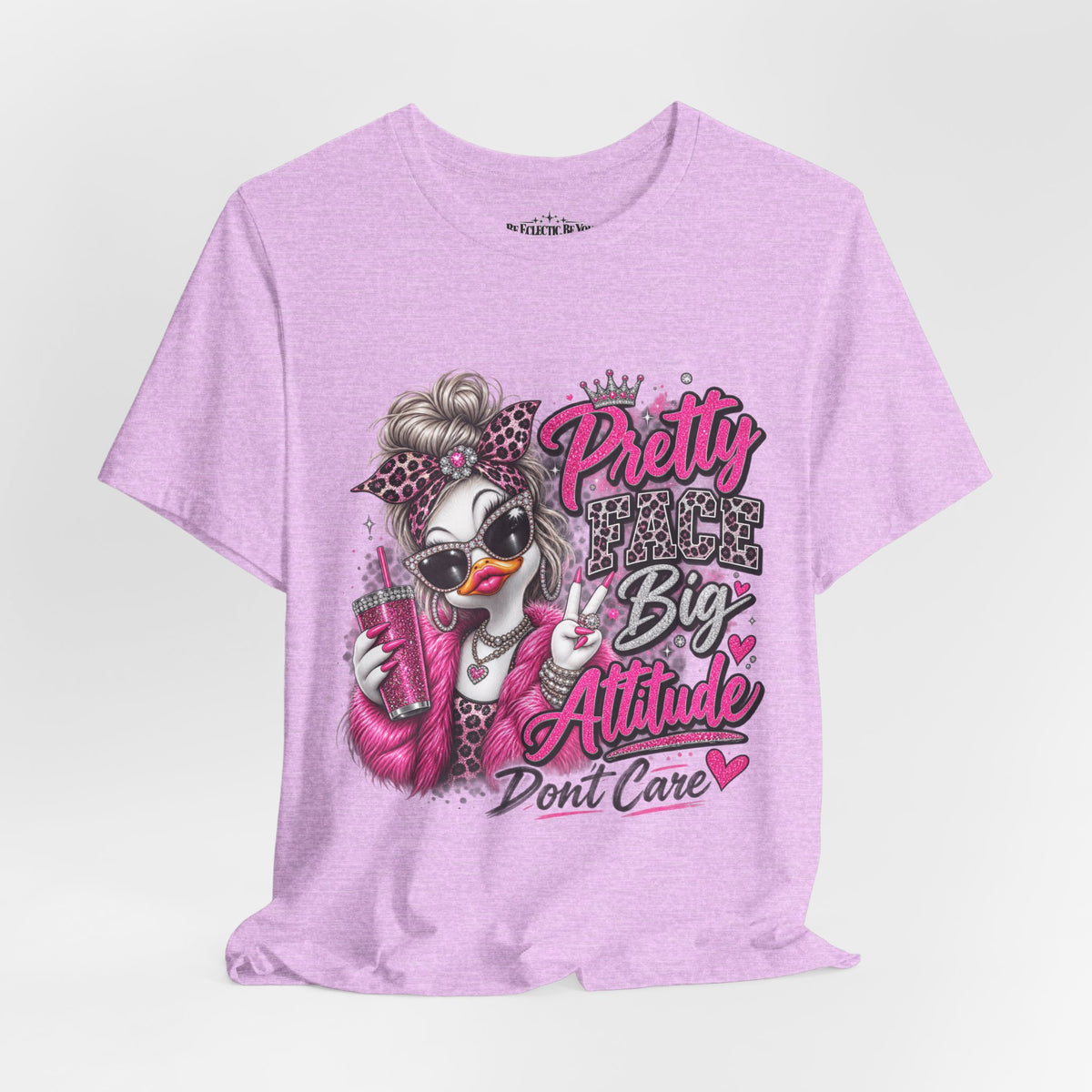 Pretty with a Big Attitude Don’t Care Graphic T-Shirt