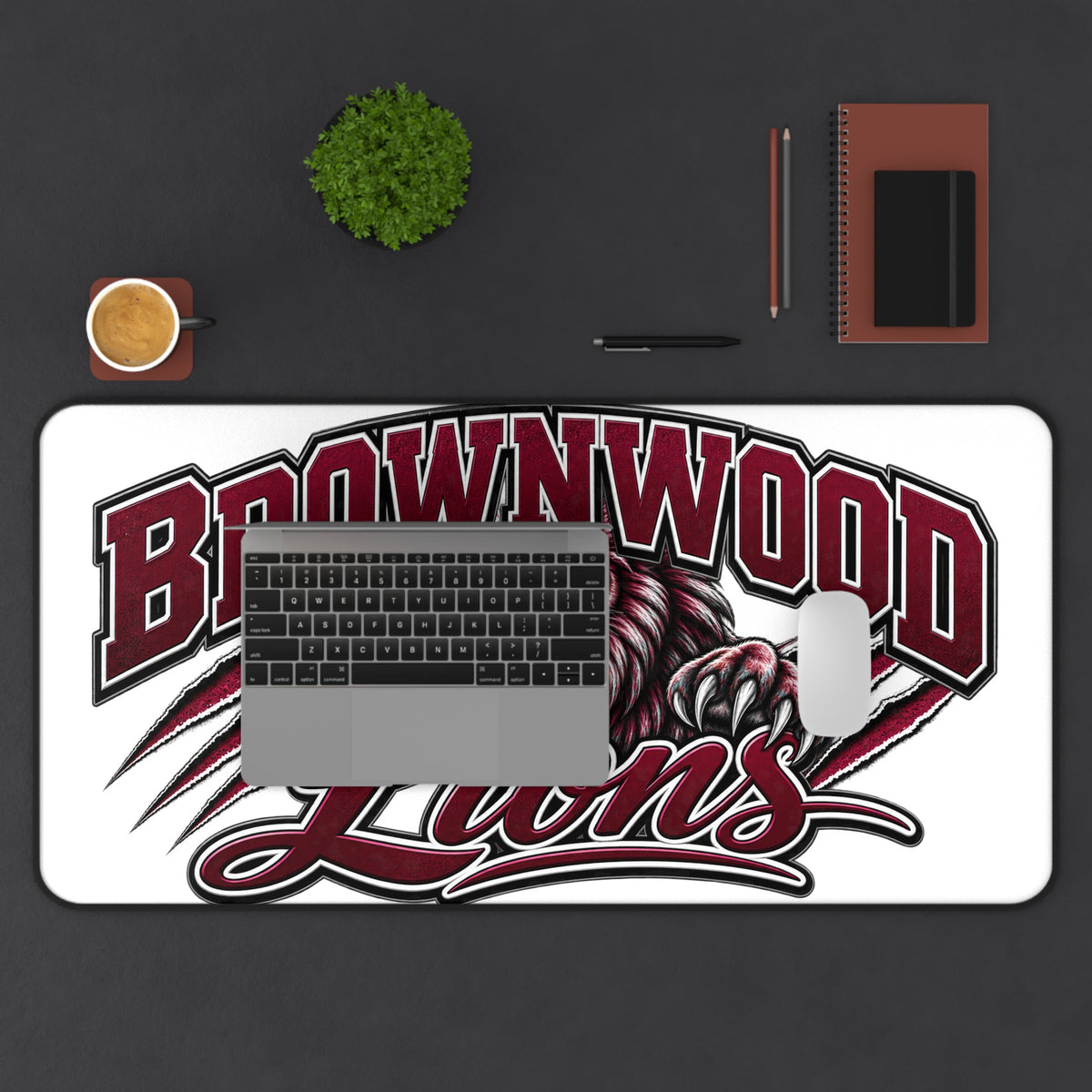 Brownwood Lions Desk Mat — School Mascot Mouse Pad for Students & Alumni