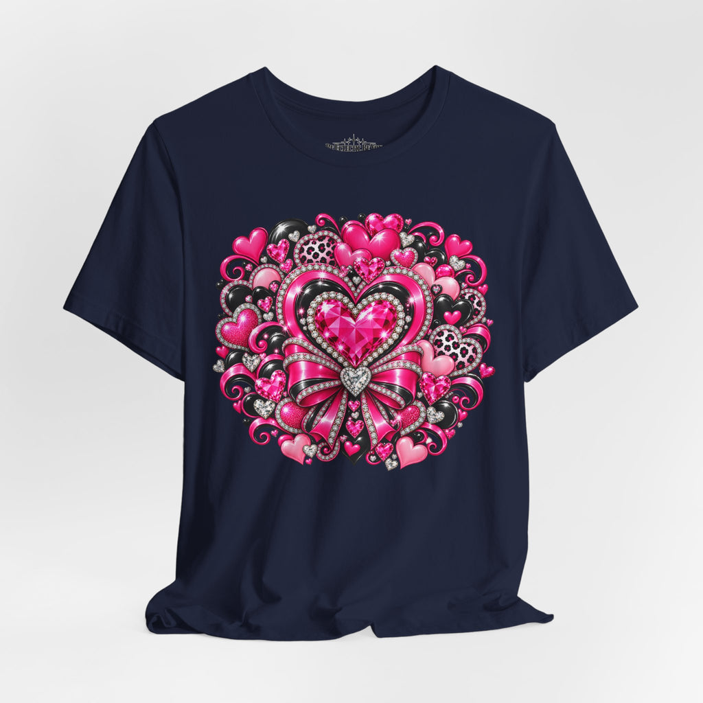 Pink Heart Valentine’s Day Graphic T-Shirt