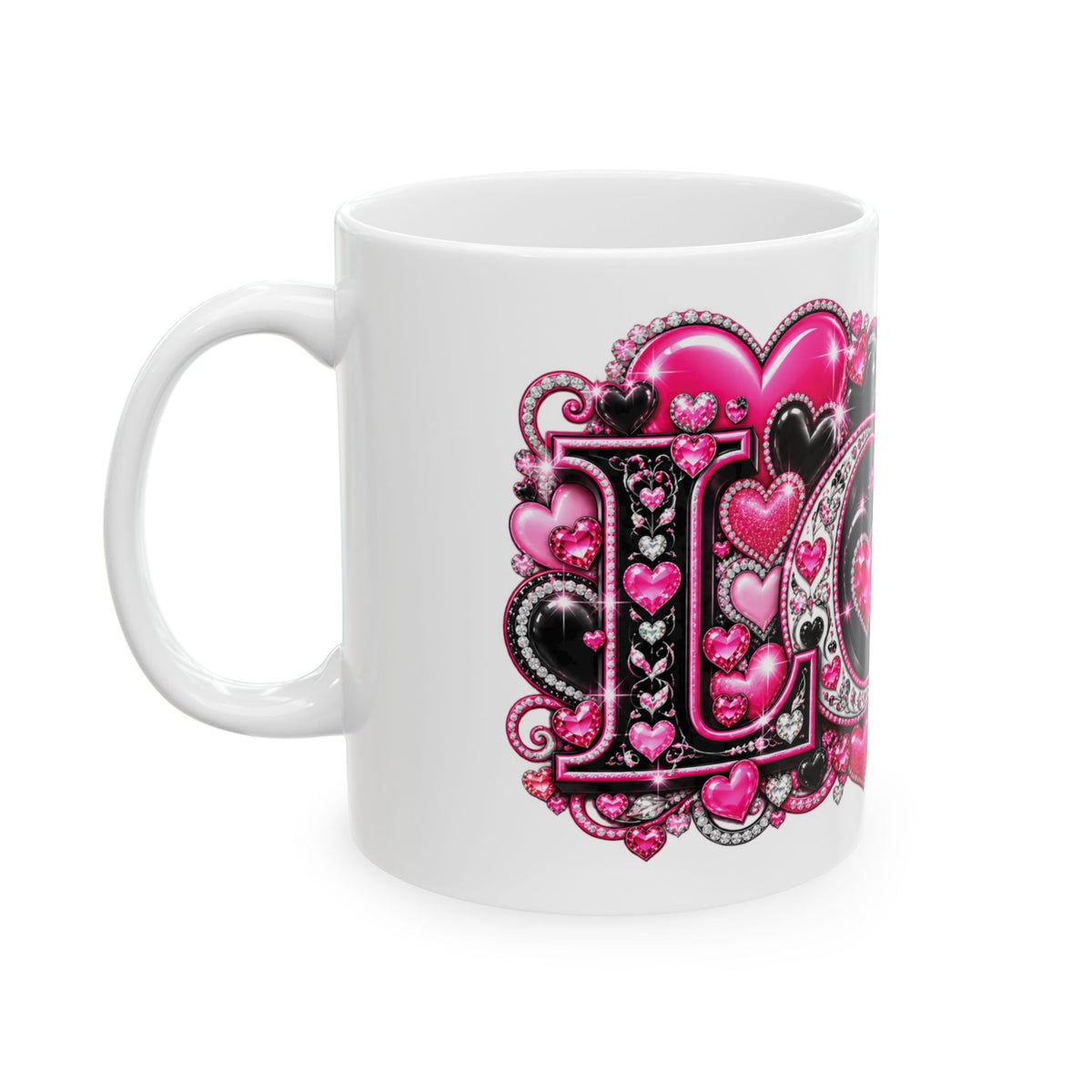 Romantic LOVE Heart Design Ceramic Mug