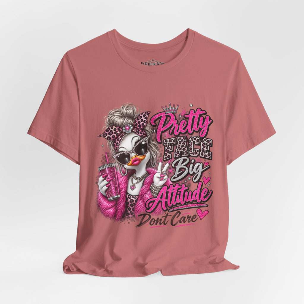 Pretty with a Big Attitude Don’t Care Graphic T-Shirt