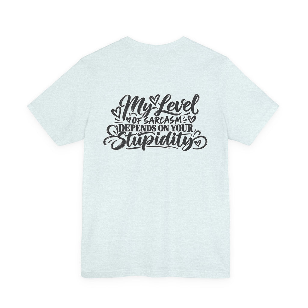 My Level of Sarcasm Depends on Your Stupidity T-Shirt