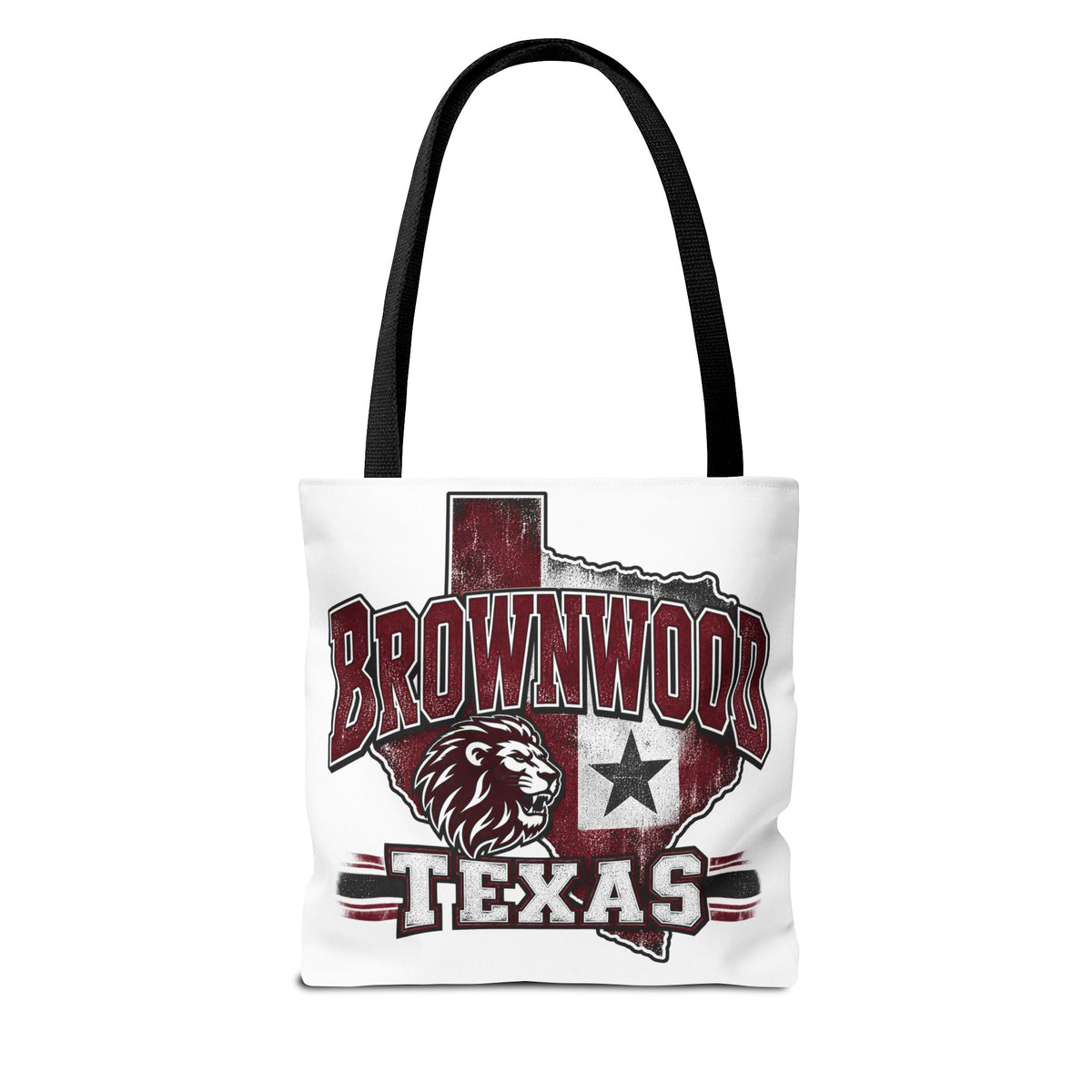 Brownwood Texas Lion Tote Bag – Vintage State Pride AOP Tote