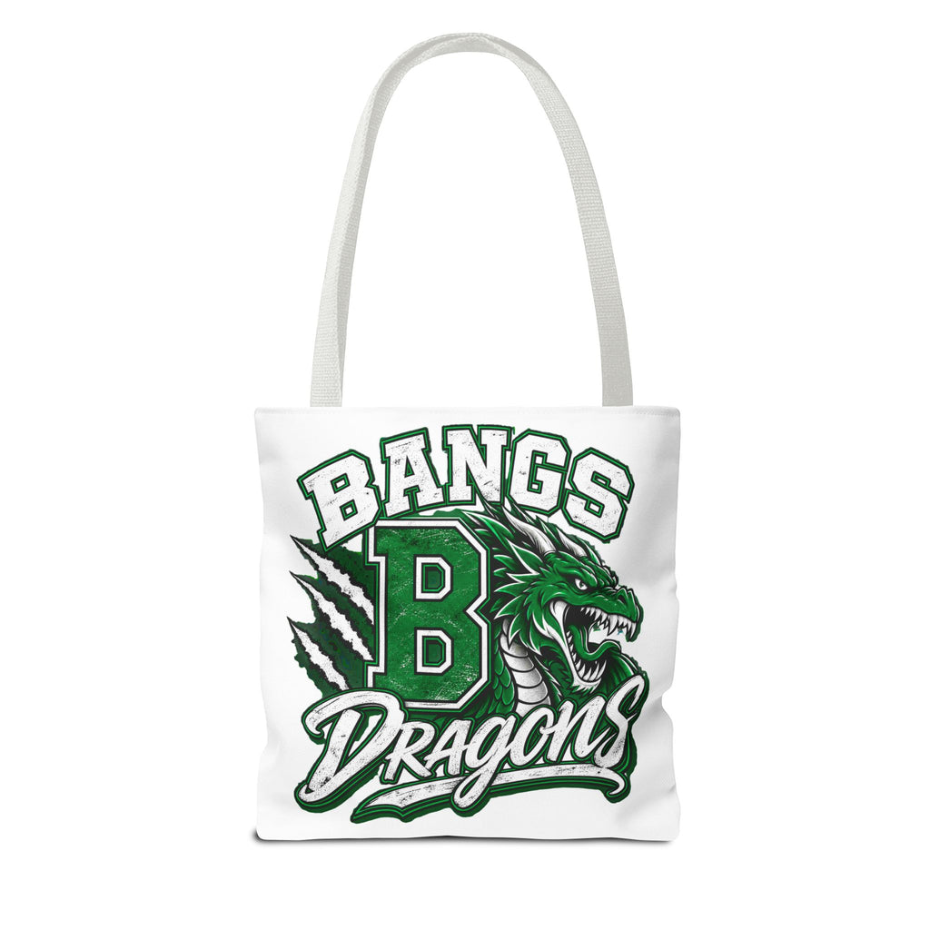 Bangs Dragons Tote Bag — Green Mascot Dragon School Spirit Tote