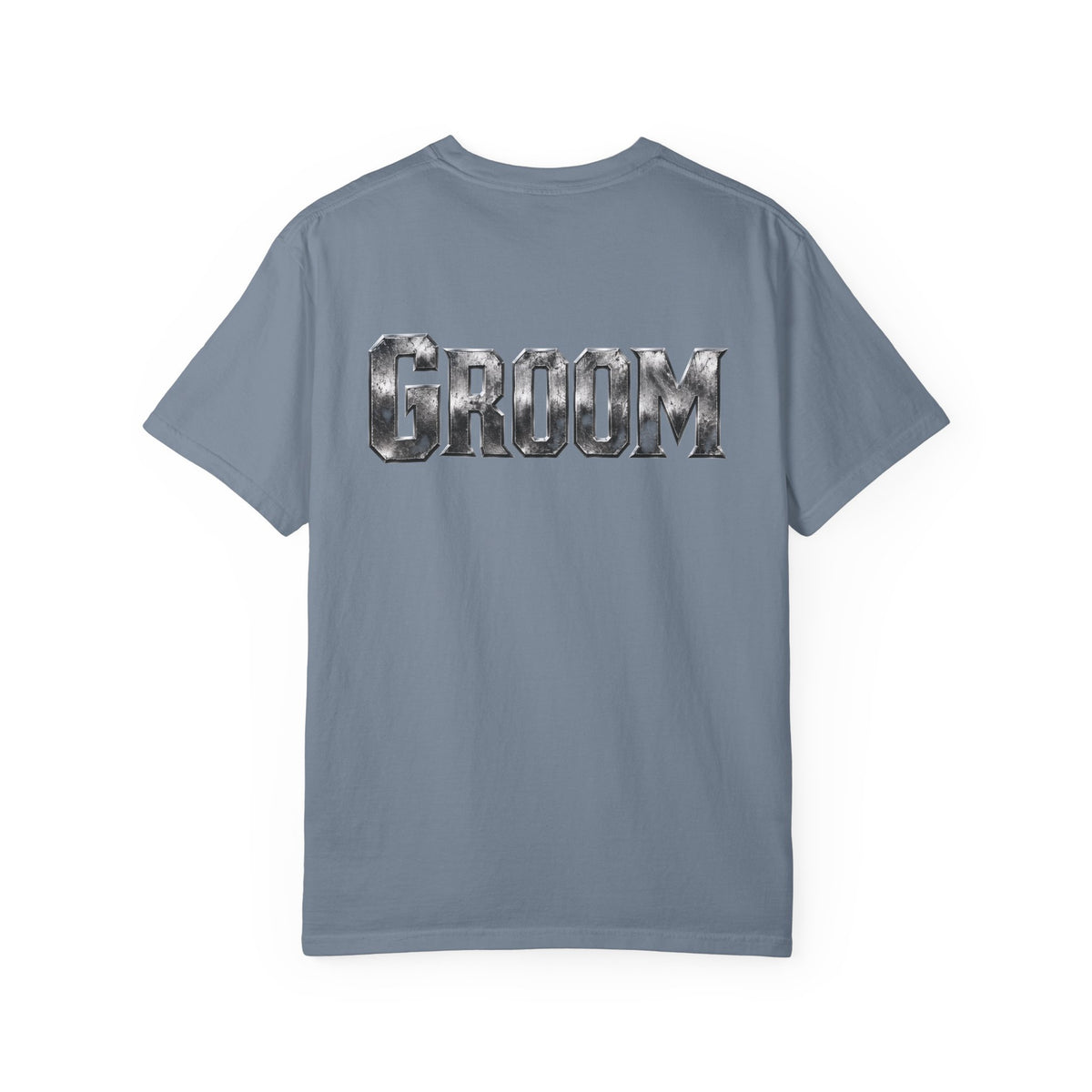 Groom Graphic T-Shirt — Metallic Lettering Wedding Tee for Grooms