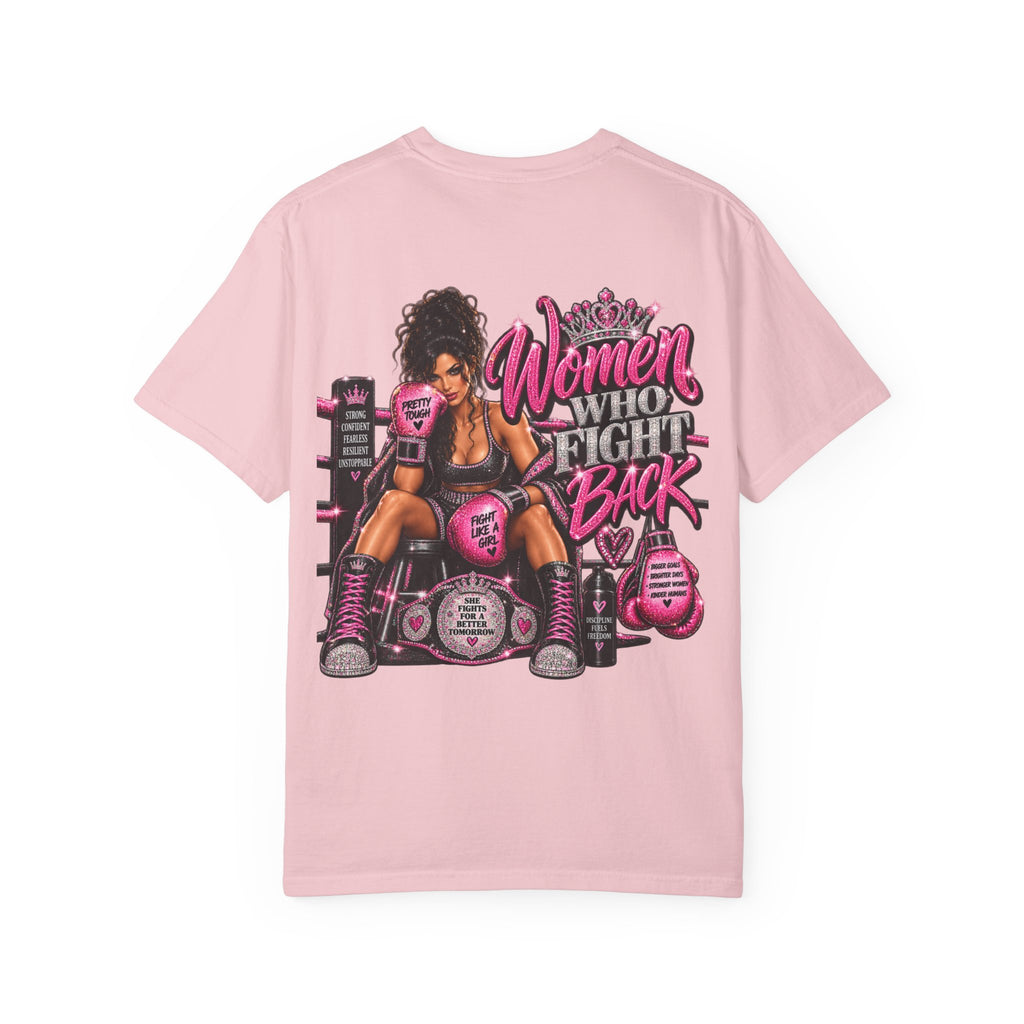 Women Who Fight Back T‑Shirt — Empowerment Boxing Graphic Tee