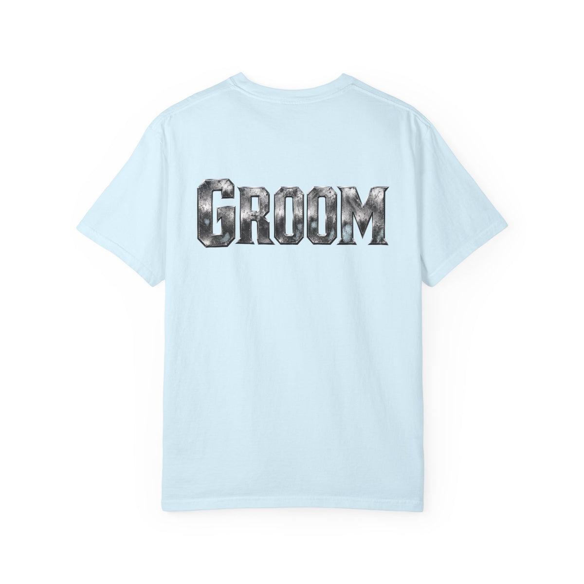 Groom Graphic T-Shirt — Metallic Lettering Wedding Tee for Grooms