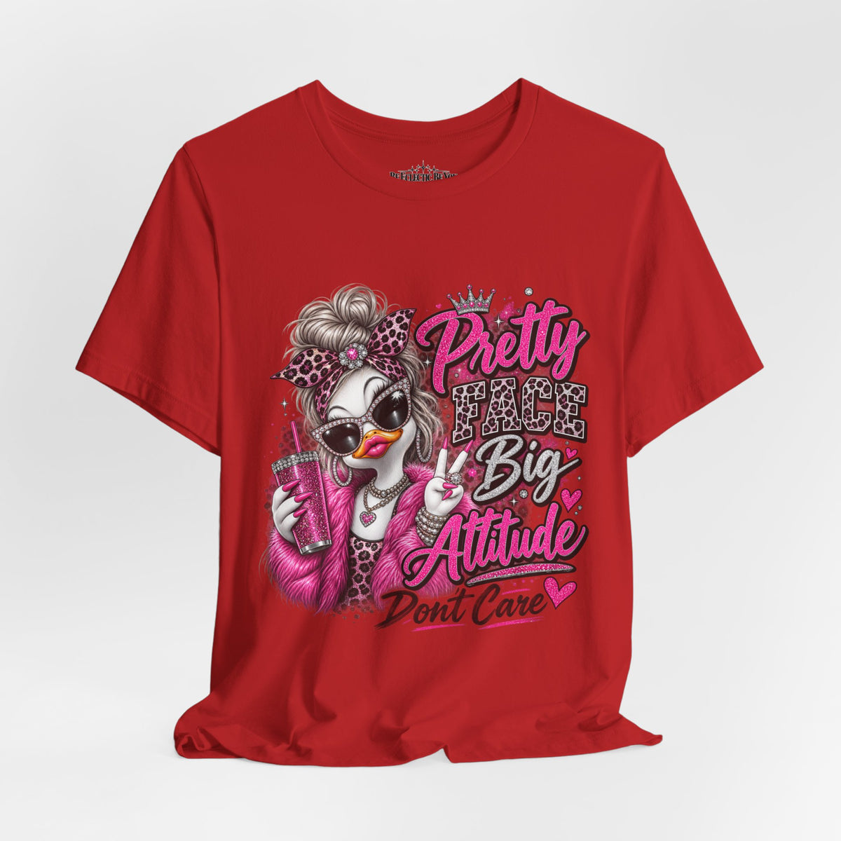Pretty with a Big Attitude Don’t Care Graphic T-Shirt