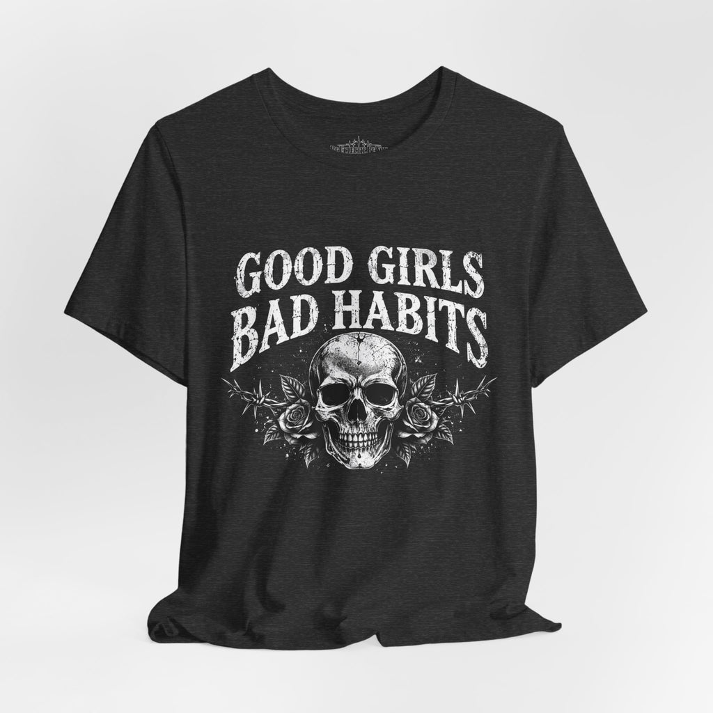 Good Girls Bad Habits Skull Graphic T-Shirt