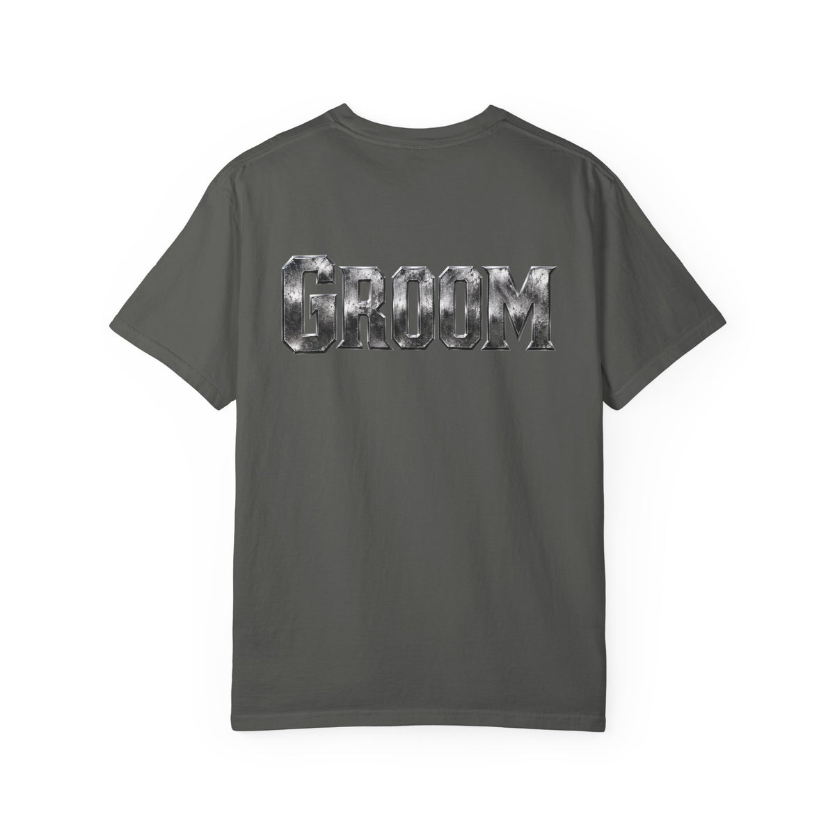 Groom Graphic T-Shirt — Metallic Lettering Wedding Tee for Grooms