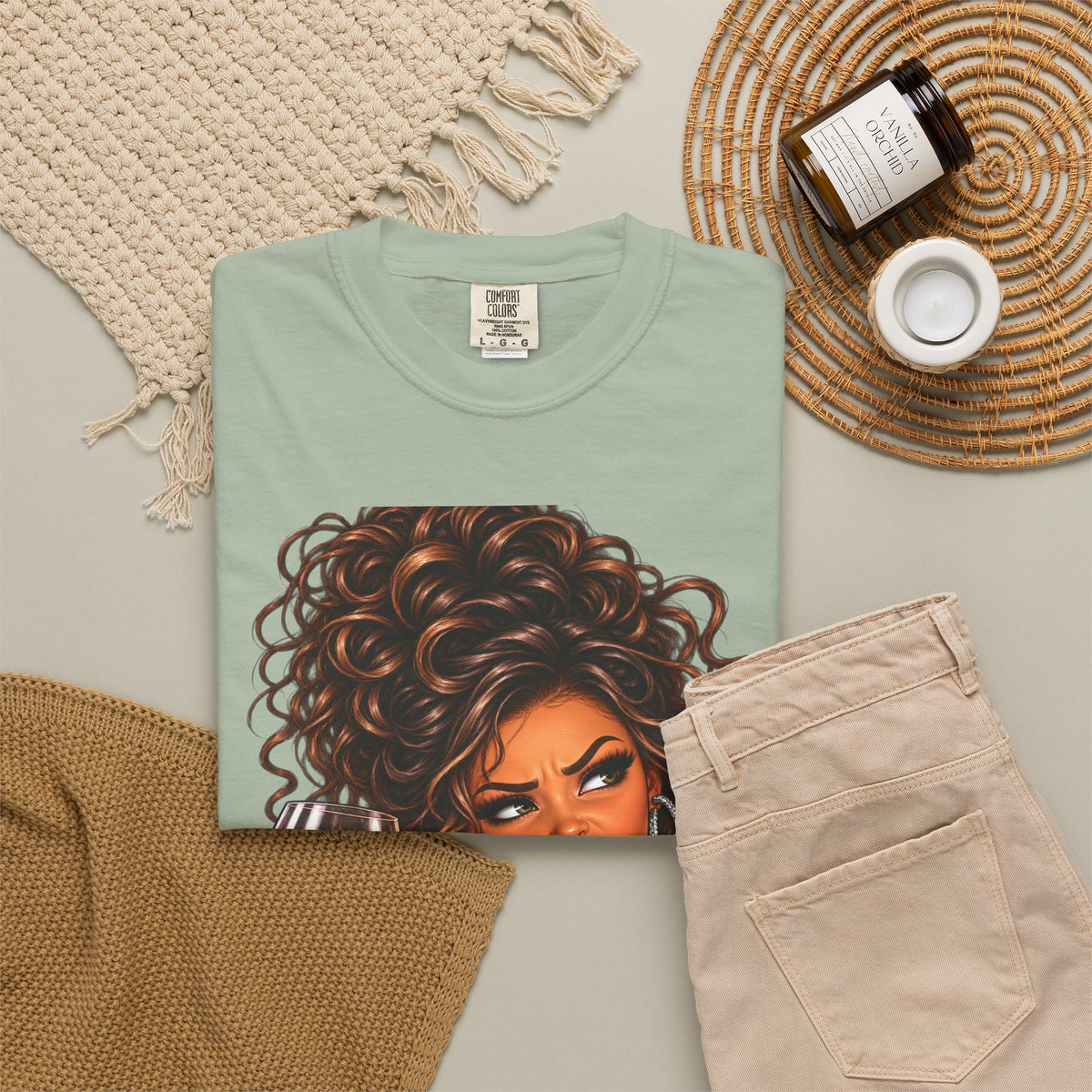 Sassy Curly Girl Wine T-Shirt