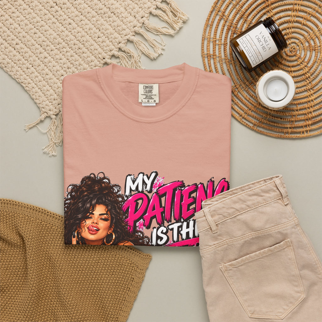 Graphic T-Shirt — "My Patience Is Thin and My Give a F*** Is Broken" Retro Sassy Woman