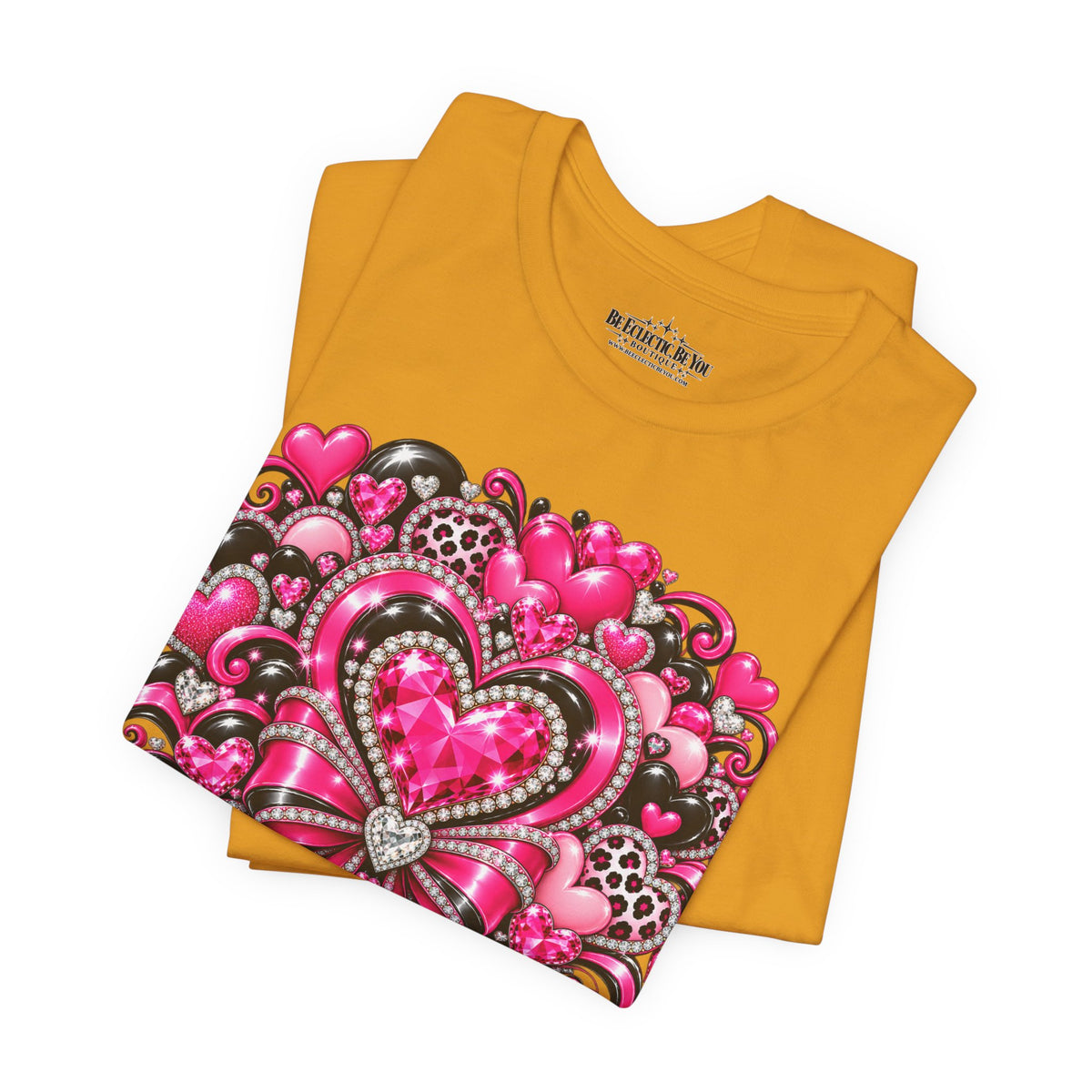 Pink Heart Valentine’s Day Graphic T-Shirt