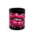 Pink Dripping Lips Diamond Mug – Glamorous Sparkle Coffee Cup (11oz/15oz)