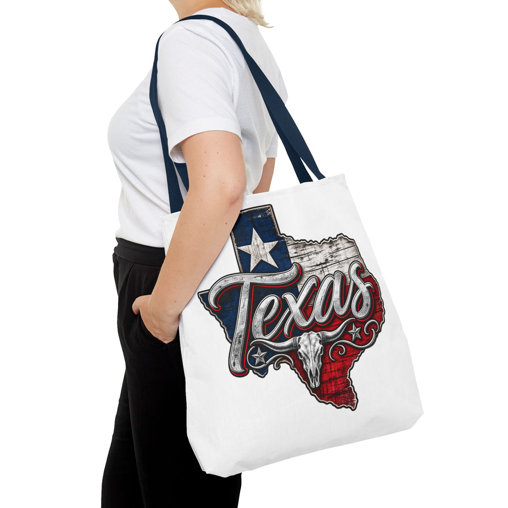 Texas Flag State Outline Tote Bag — Rustic Western 'Texas' Design