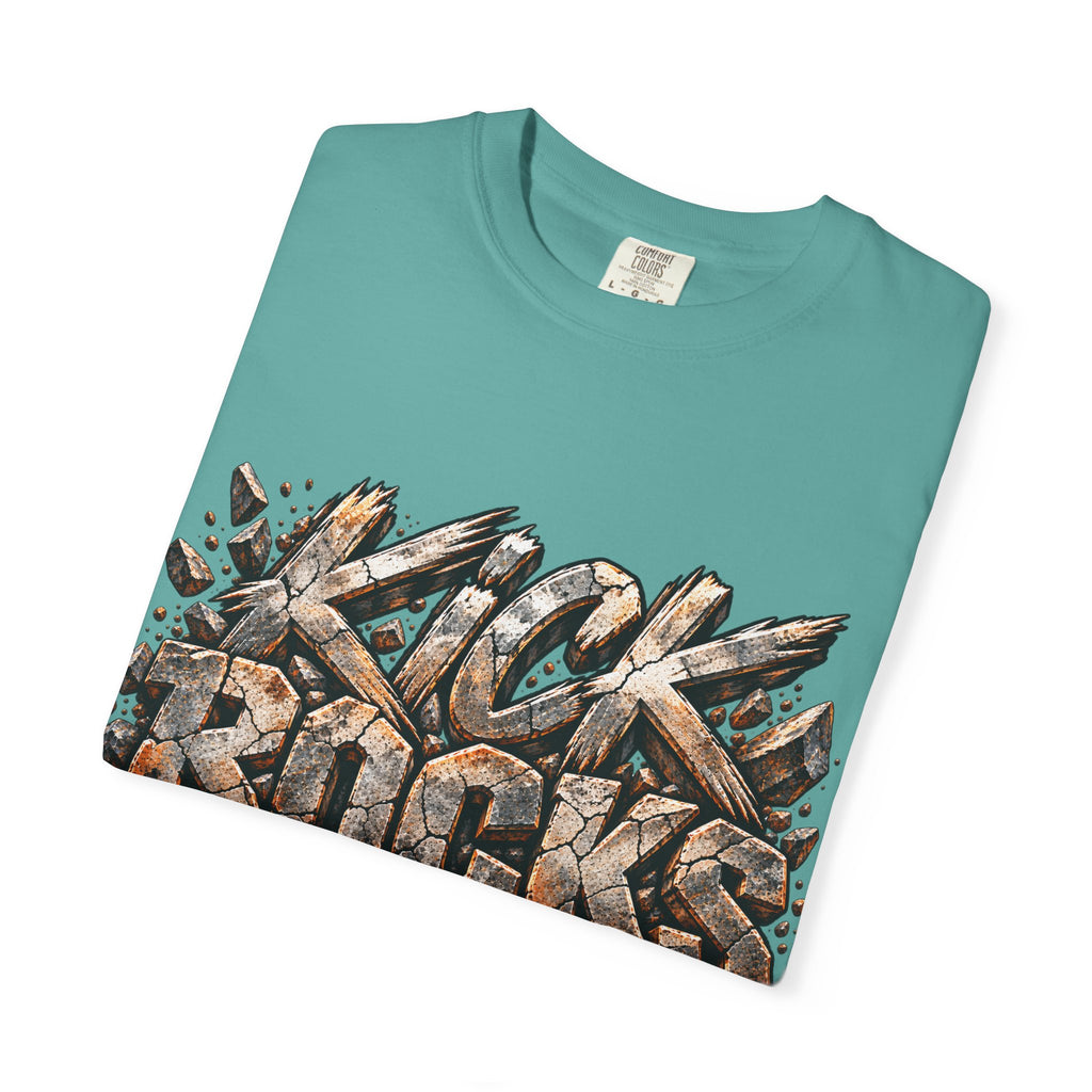 Kick Rocks T‑Shirt — Grunge Stone Graffiti Tee