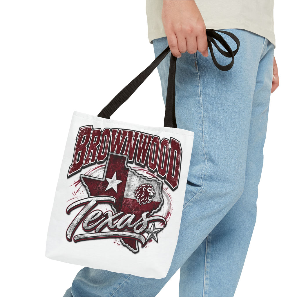 Brownwood Texas Tote Bag – Vintage State Pride AOP Canvas Tote