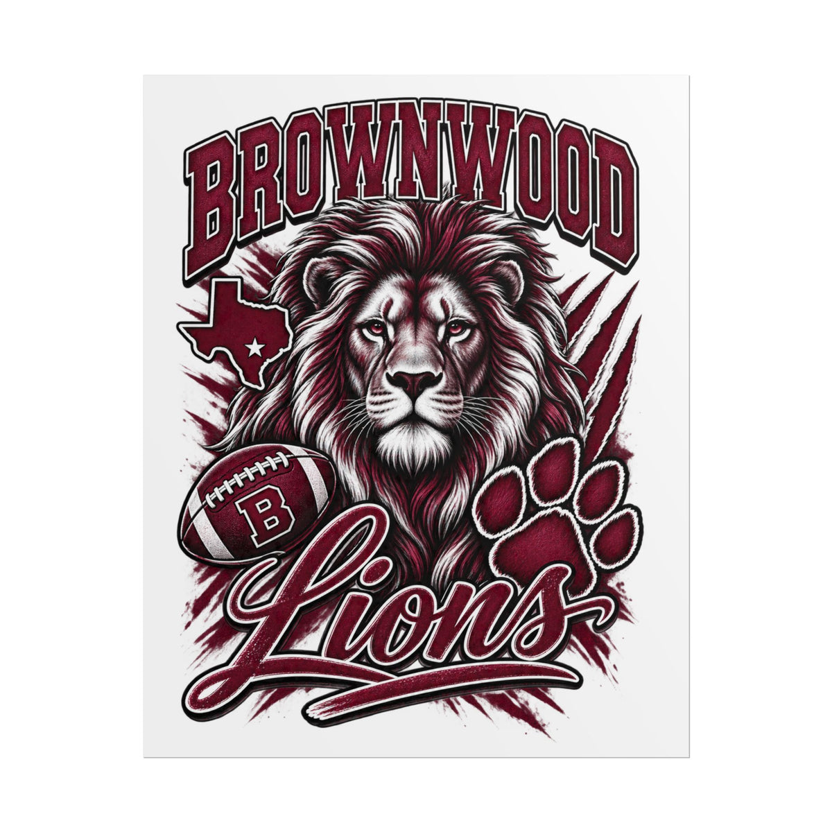 Brownwood Lions Rolled Posters