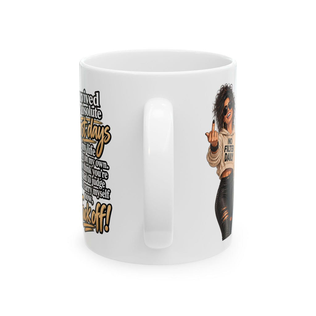 Sassy Black Woman Graphic Mug — "Some Days I Just Want To Be Left The Hell Alone" Ceramic Coffee Cup (11oz/15oz)