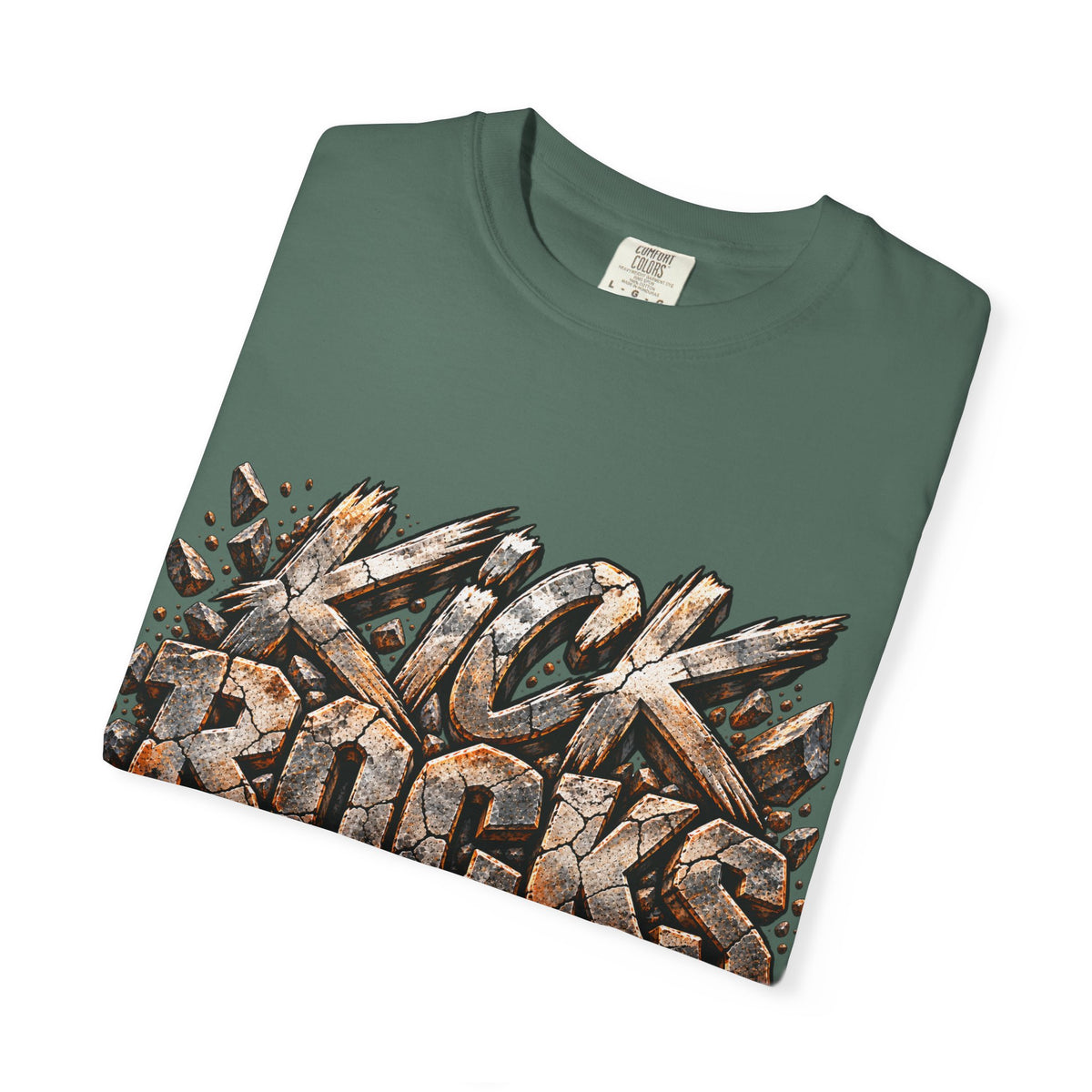Kick Rocks T‑Shirt — Grunge Stone Graffiti Tee