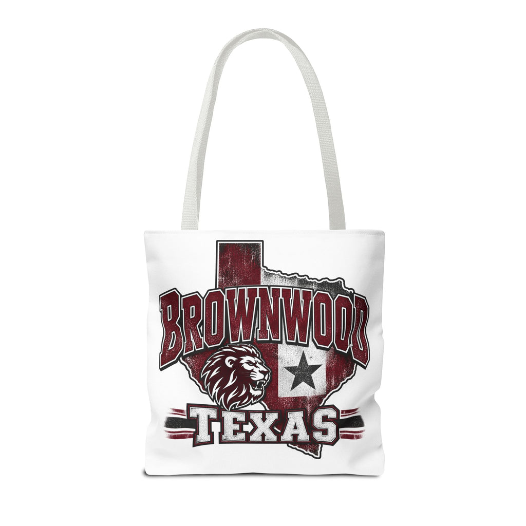 Brownwood Texas Lion Tote Bag – Vintage State Pride AOP Tote