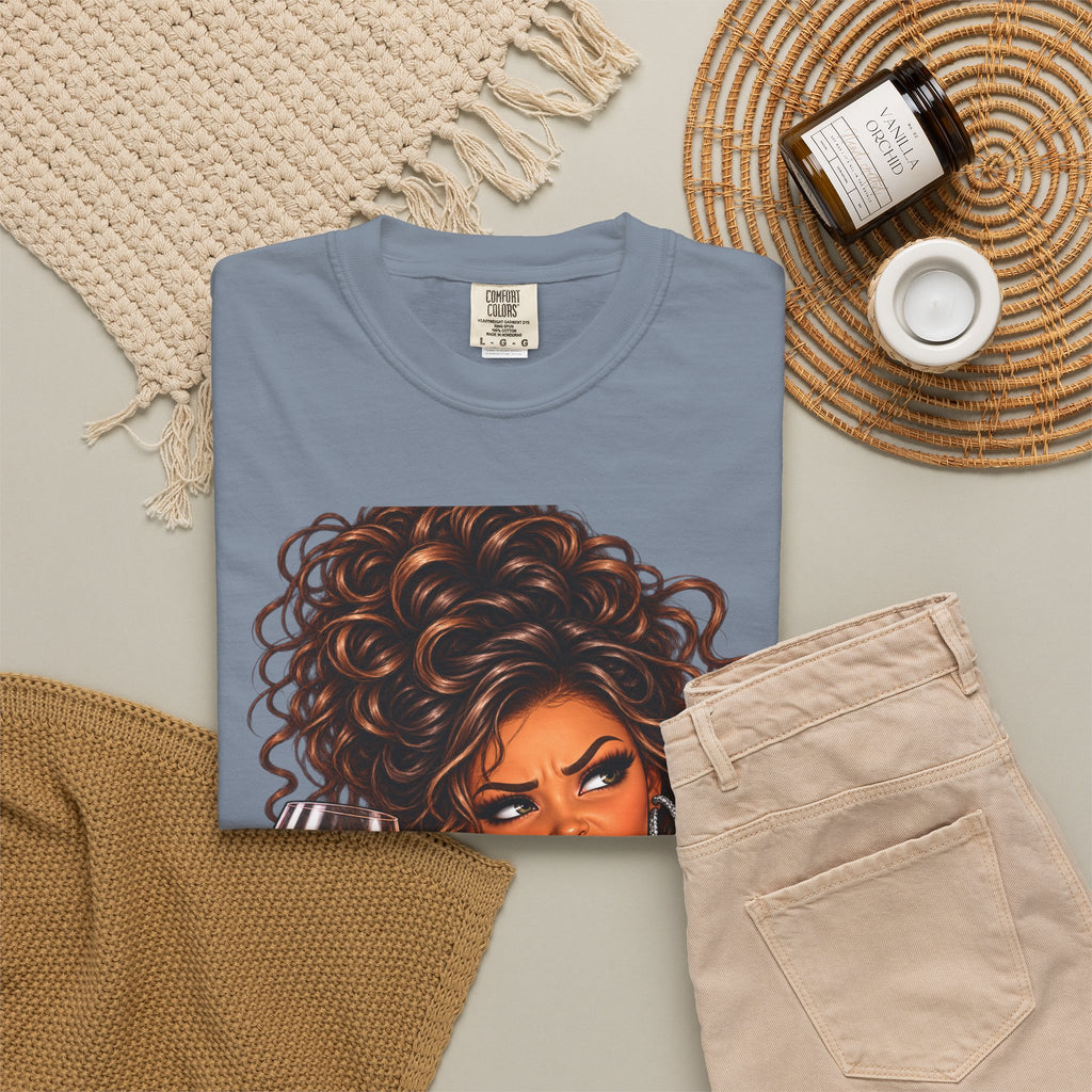 Sassy Curly Girl Wine T-Shirt