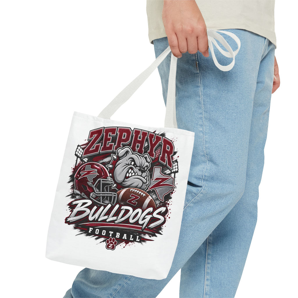 Bulldogs Football Tote Bag — Zephyr Mascot Collegiate Game Day Tote