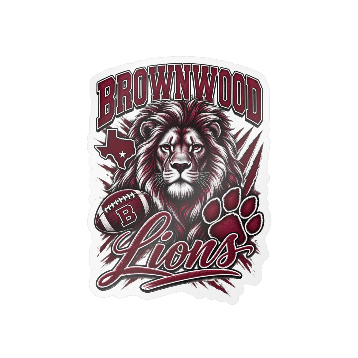 Brownwood Lions Kiss-Cut Vinyl Decals