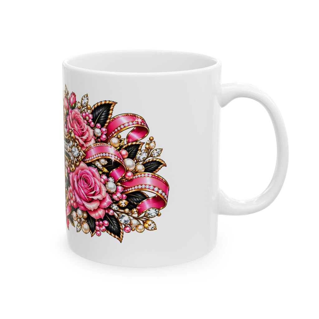 Ornate Rose Cross Ceramic Mug