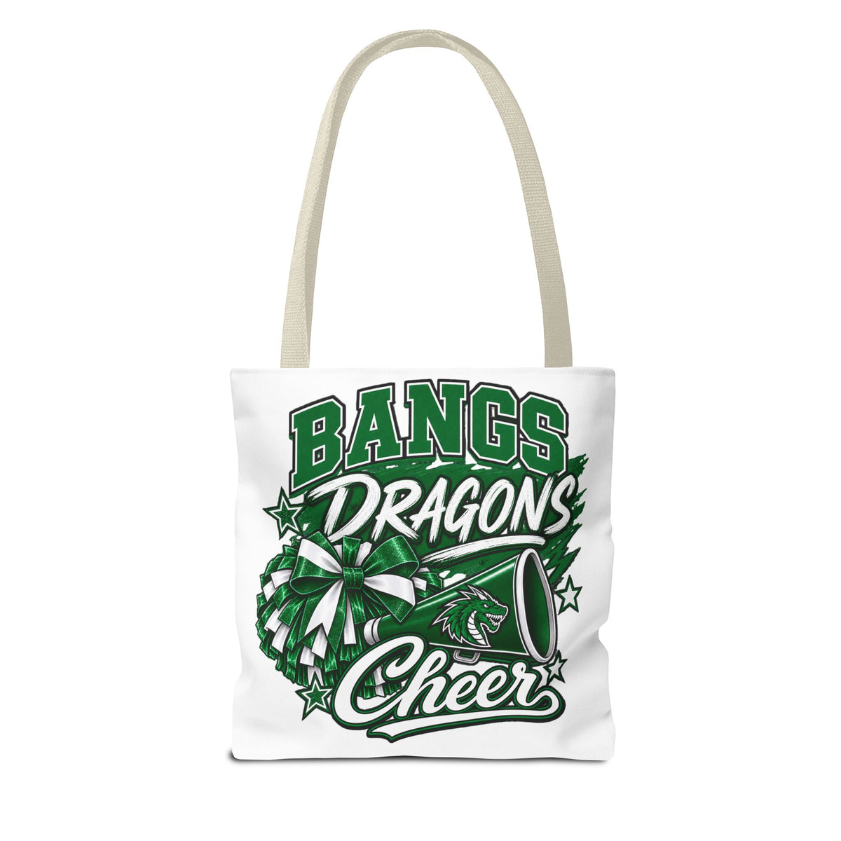 Bangs Dragons Cheer Tote Bag – Pom-Pom & Megaphone School Spirit Tote