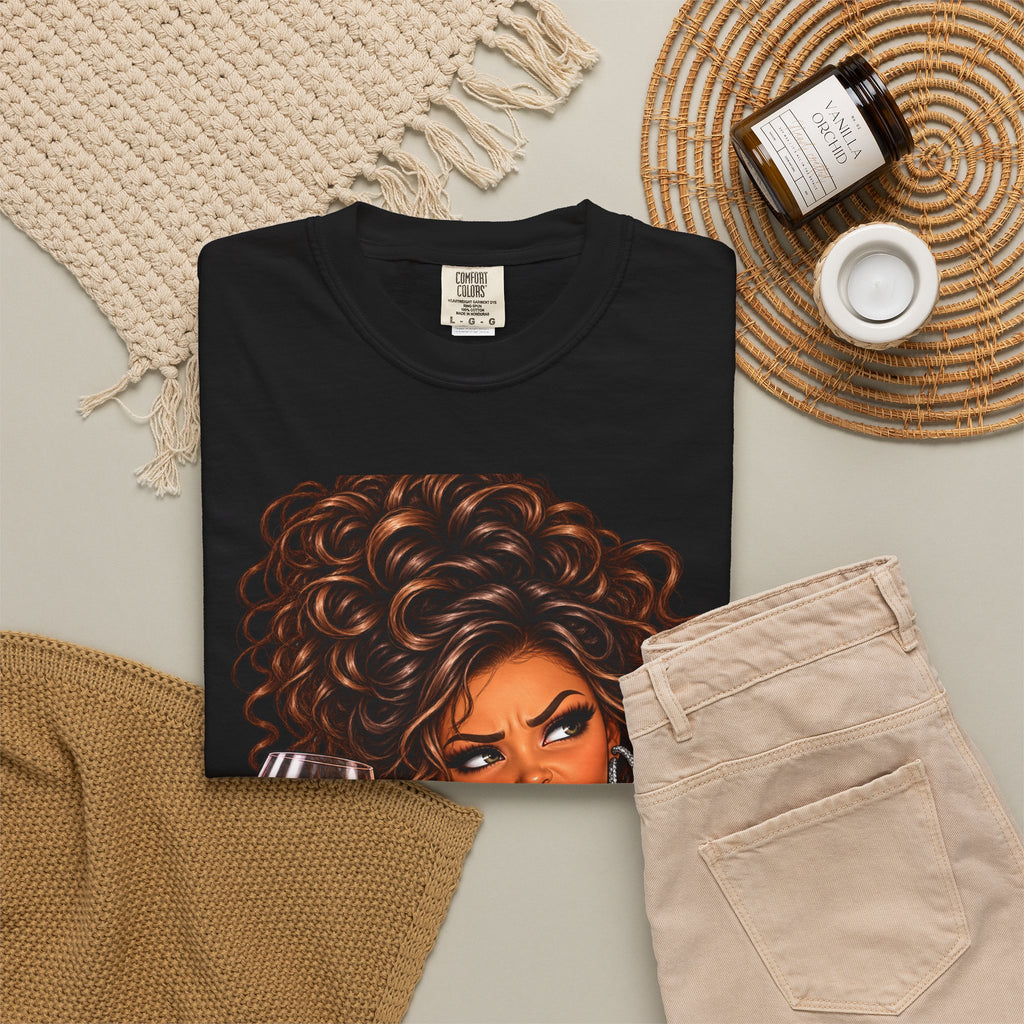 Sassy Curly Girl Wine T-Shirt