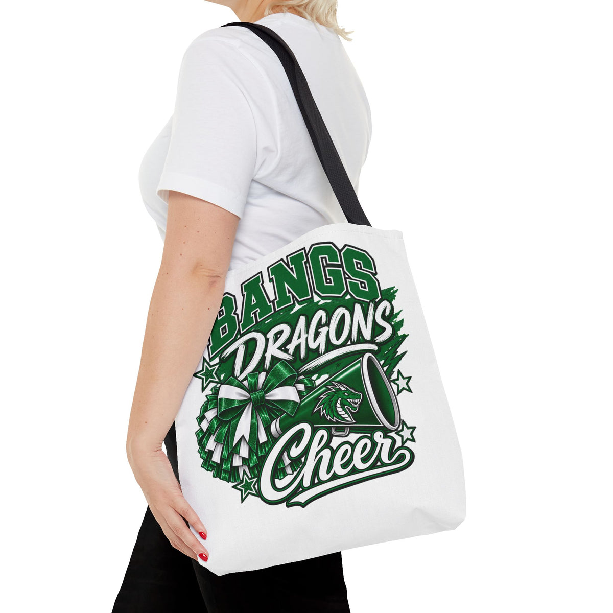 Bangs Dragons Cheer Tote Bag – Pom-Pom & Megaphone School Spirit Tote