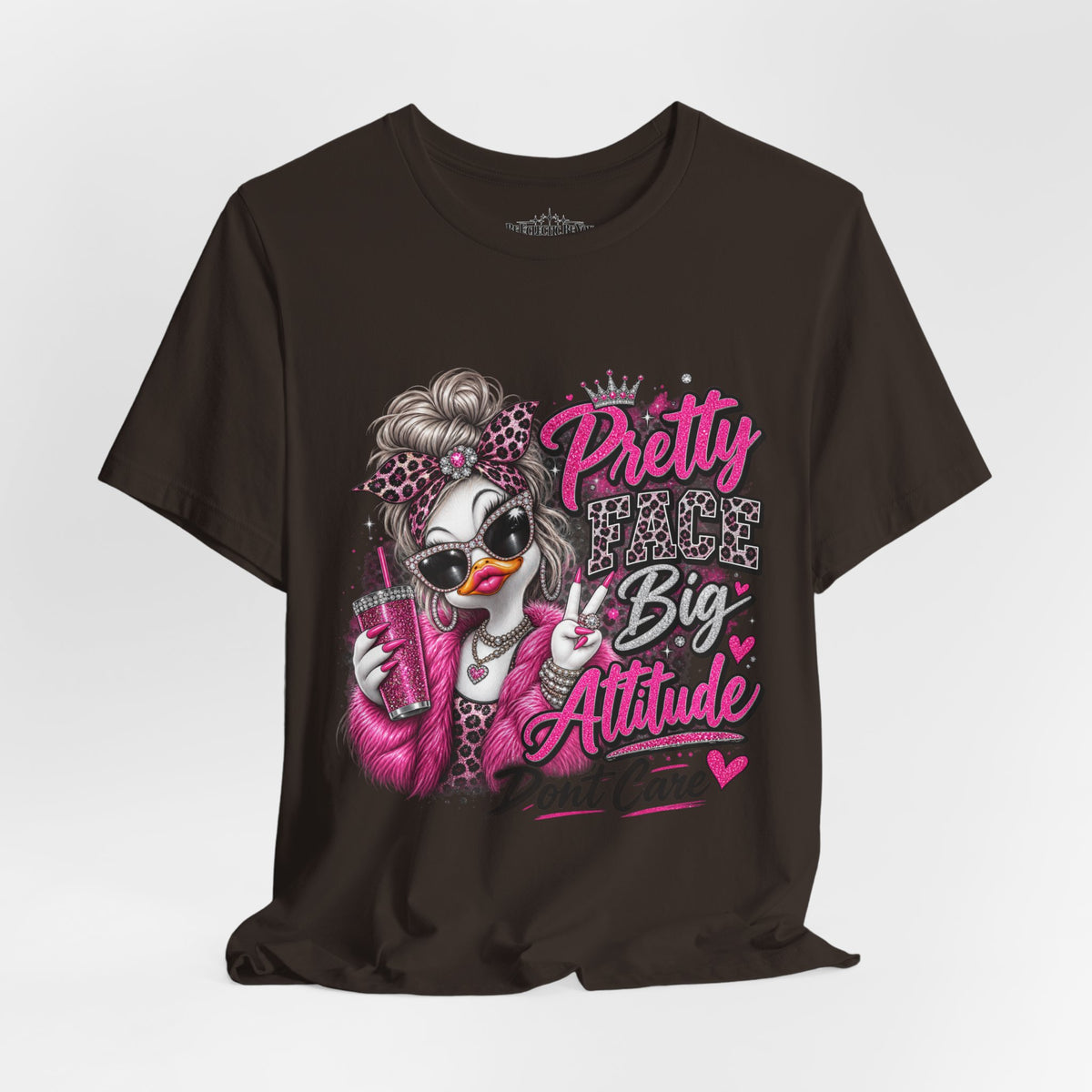 Pretty with a Big Attitude Don’t Care Graphic T-Shirt