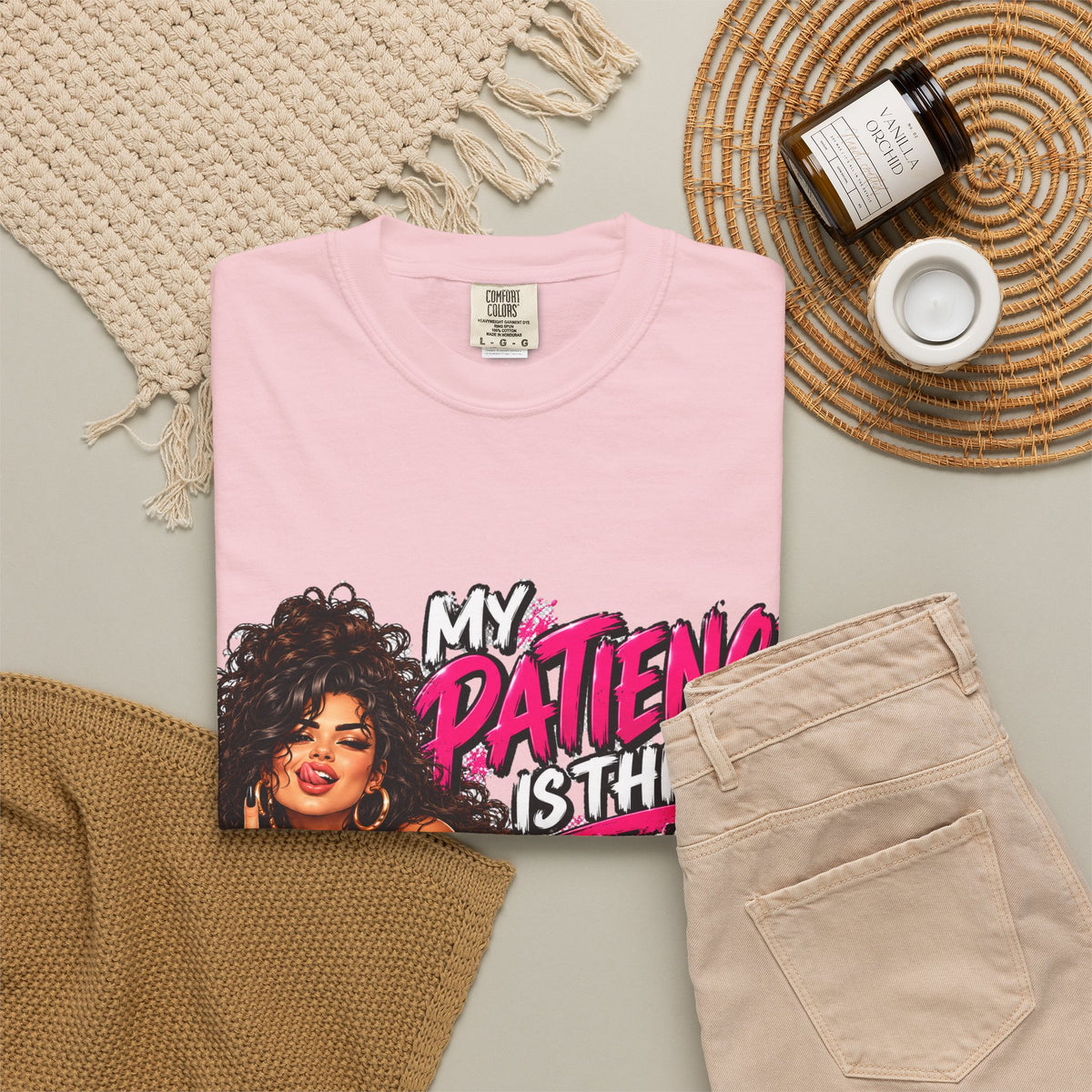 Graphic T-Shirt — "My Patience Is Thin and My Give a F*** Is Broken" Retro Sassy Woman