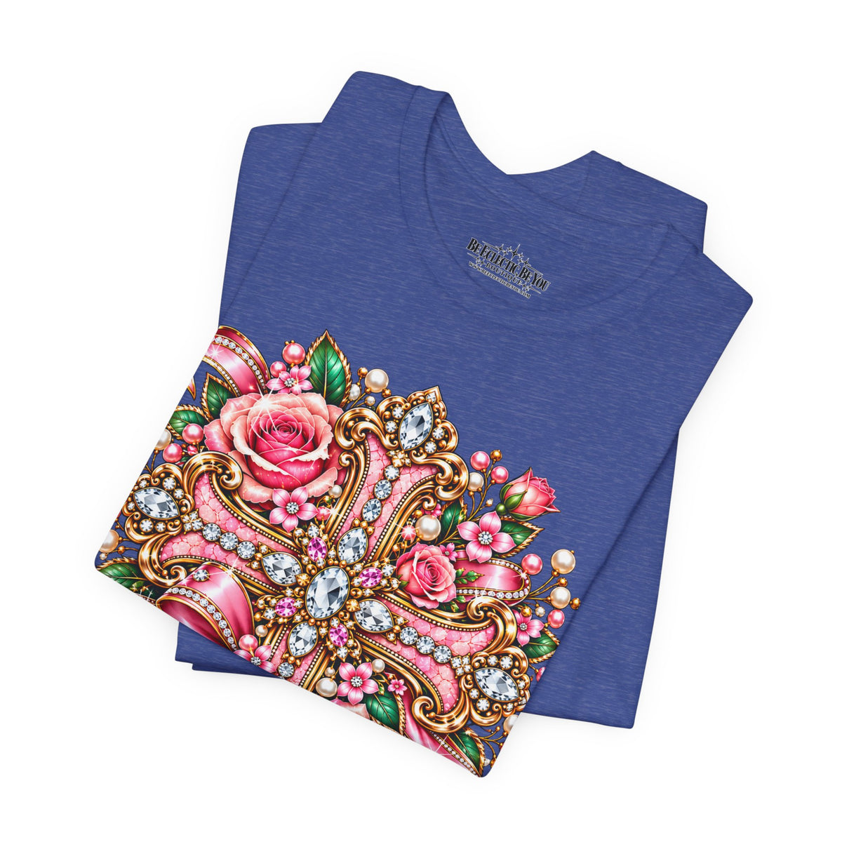 Ornate Floral Cross Rose Tee