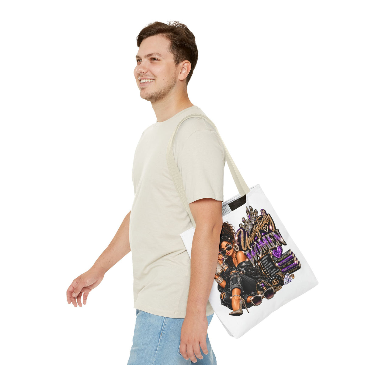 Unapologetically Woman Tote Bag — Empowered Black Queen Graphic Tote