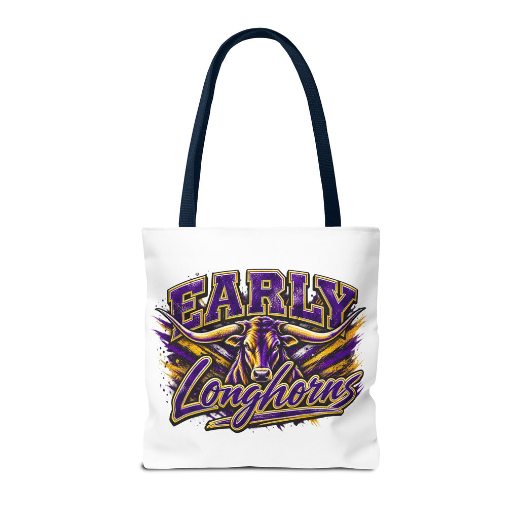 Early Longhorns Graphic Tote Bag – School Spirit Purple & Gold