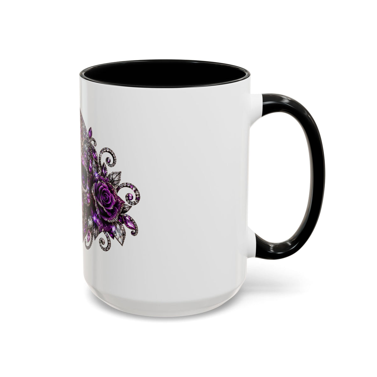 Purple Jeweled Skull Coffee Mug — Gothic Accent Tea Cup