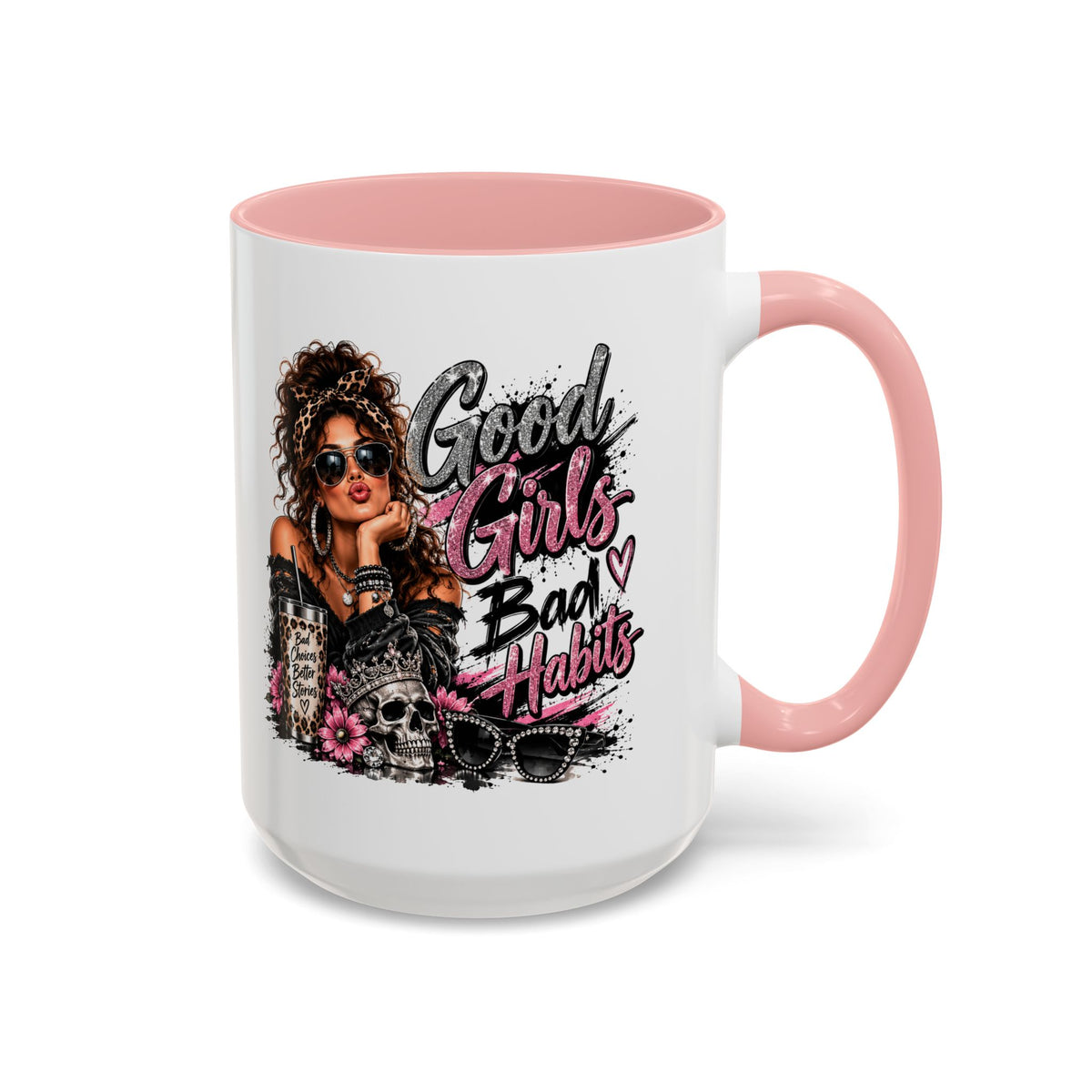 Good Girls Bad Habits Accent Coffee Mug – 11/15oz Stylish Graphic Mug for Trendy Women